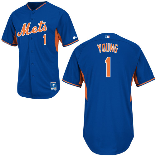 Chris Young #1 Youth Baseball Jersey-New York Mets Authentic Cool Base BP MLB Jersey
